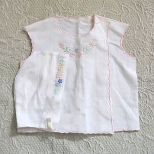 Vintage Embroidered Baby Shirt & Bonnet Sz 3 to 6 mos